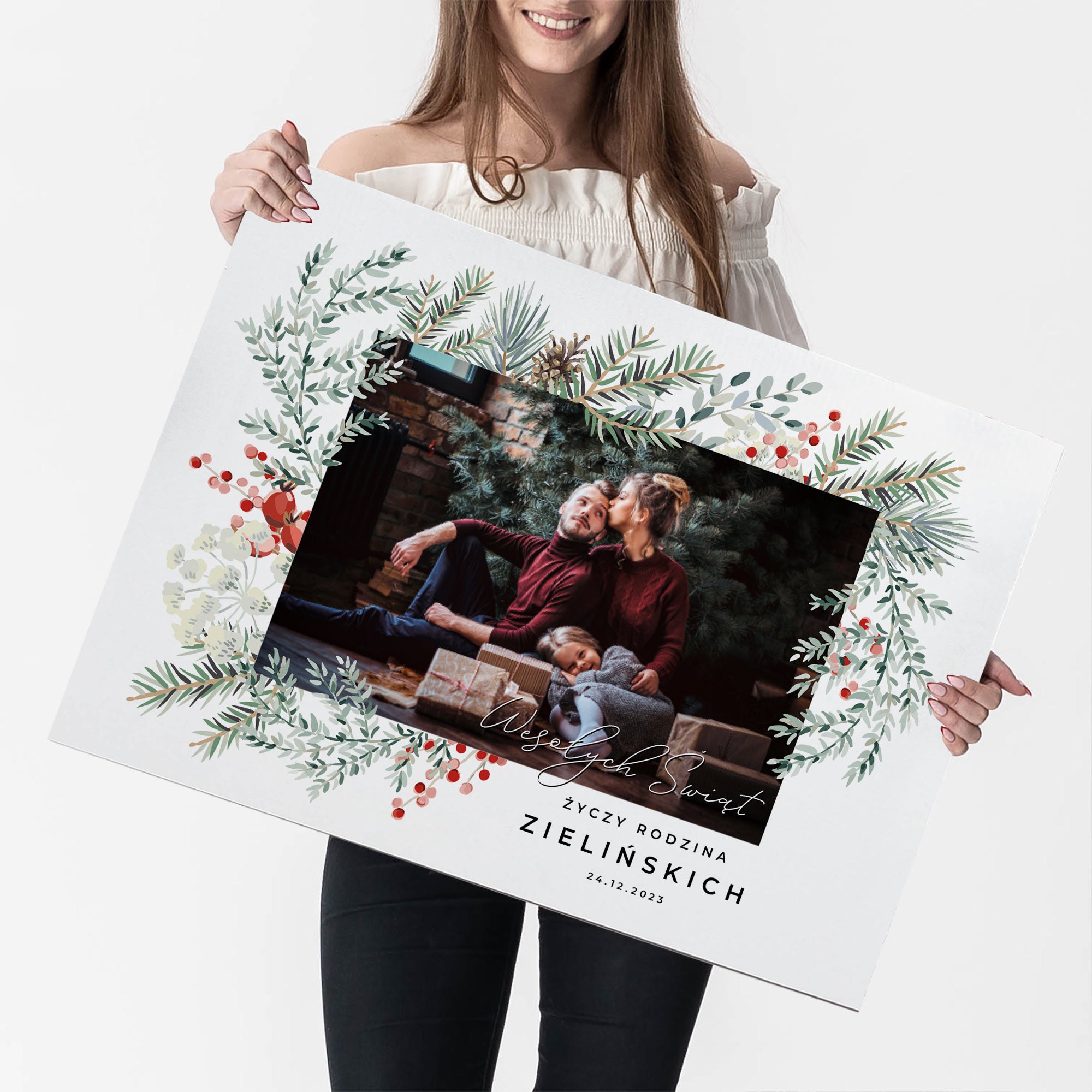 Personalizowana kartka świąteczna Wesołych Świąt upominek świąteczny kartka na święta upominek na święta