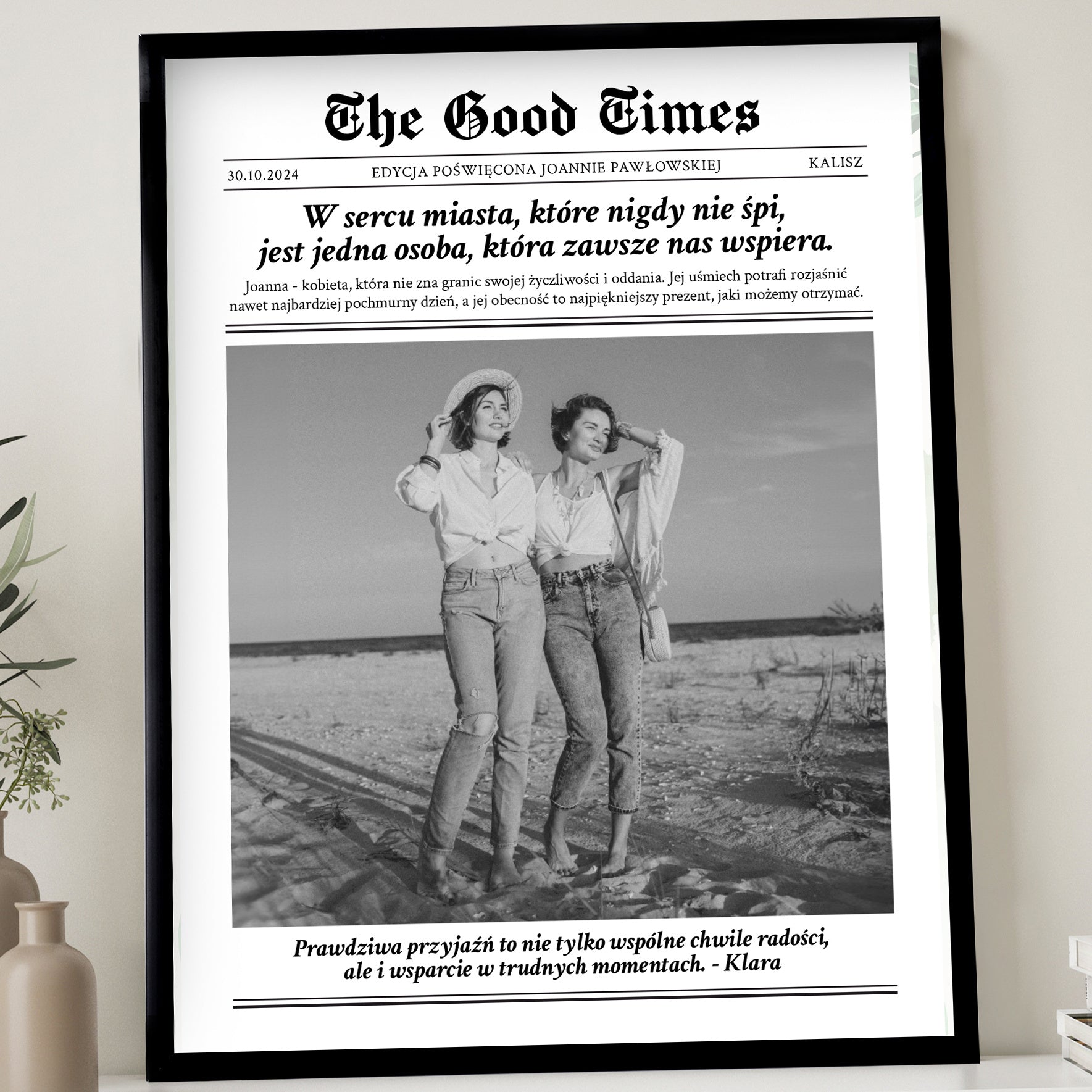 Personalizowany plakat dla przyjaciółki - The Good Times prezent dla przyjaciółki plakat personalizowany