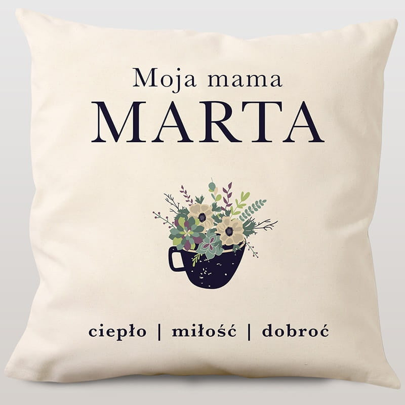 Personalizowana poduszka na imieniny dla mamy prezent na imieniny dla mamy poduszka personalizowana