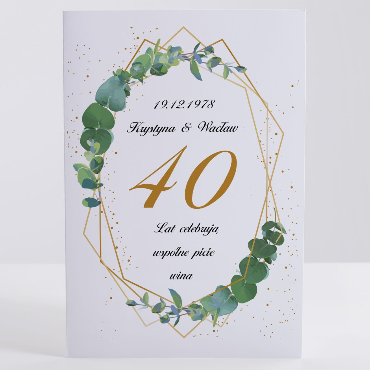 Kartka na 40 rocznicę ślubu - Listki