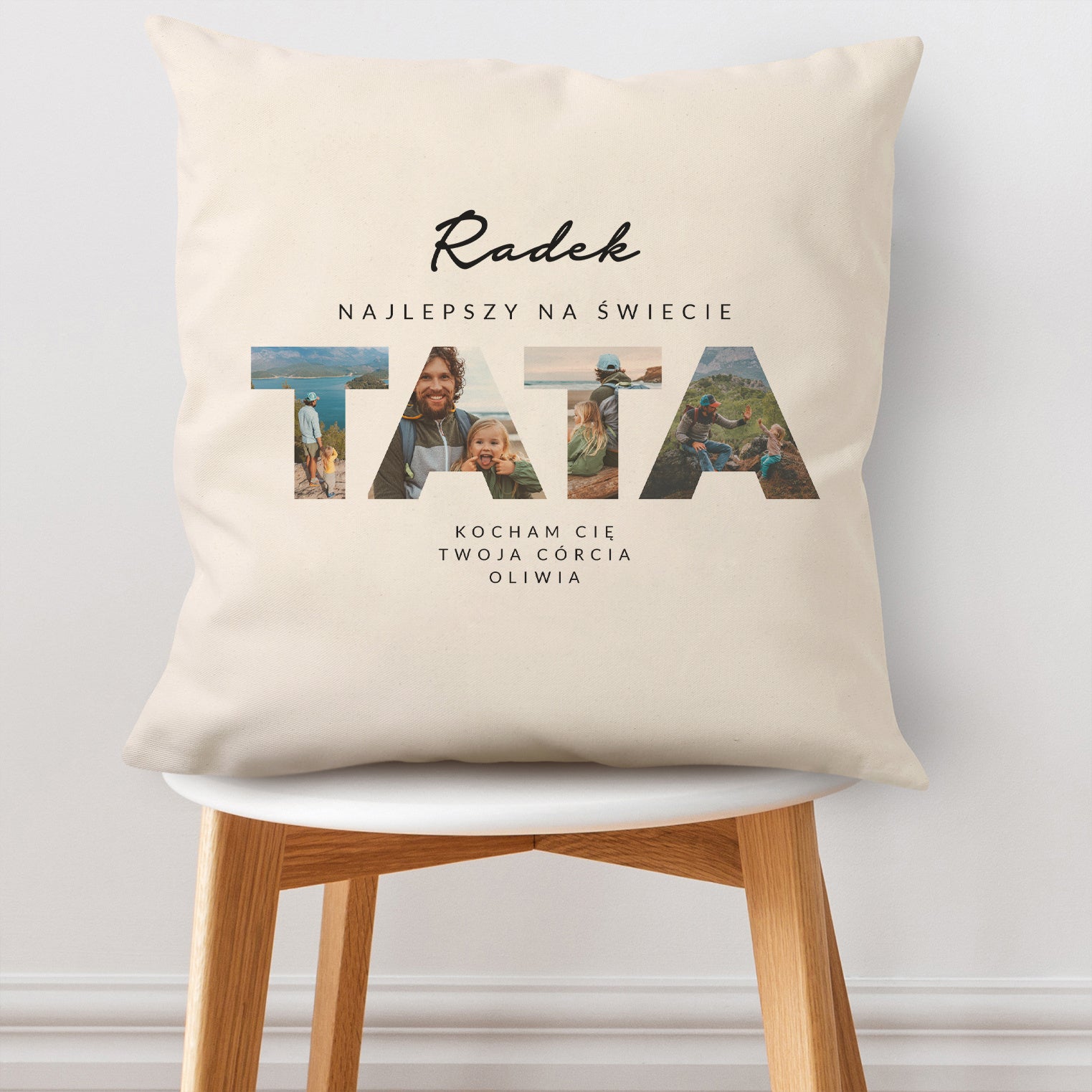 Poduszka dla taty - sentymentalny prezent na Dzień Taty poduszka na Dzień Taty prezent dla Taty na Dzień Taty