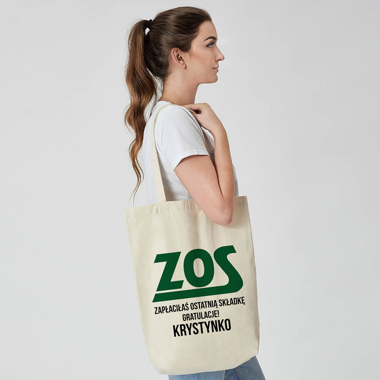 Personalizowana torba dla emerytki ze śmiesznym nadrukiem