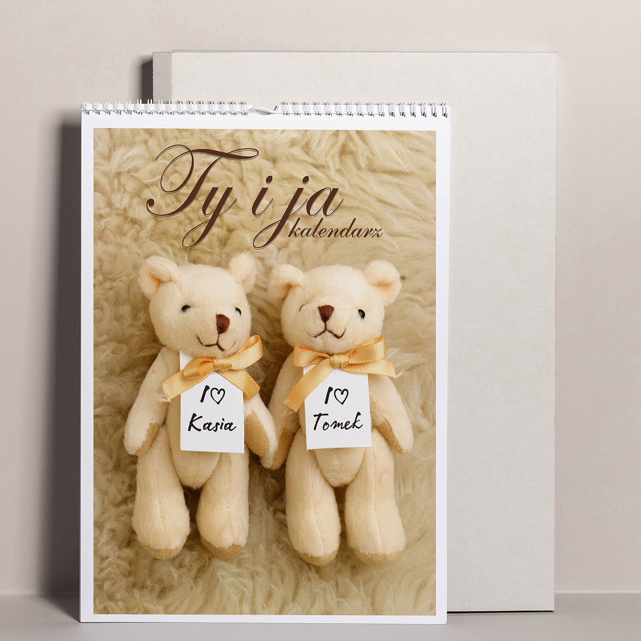 Personalizowany kalendarz wiszący dla pary na rocznicę ślubu