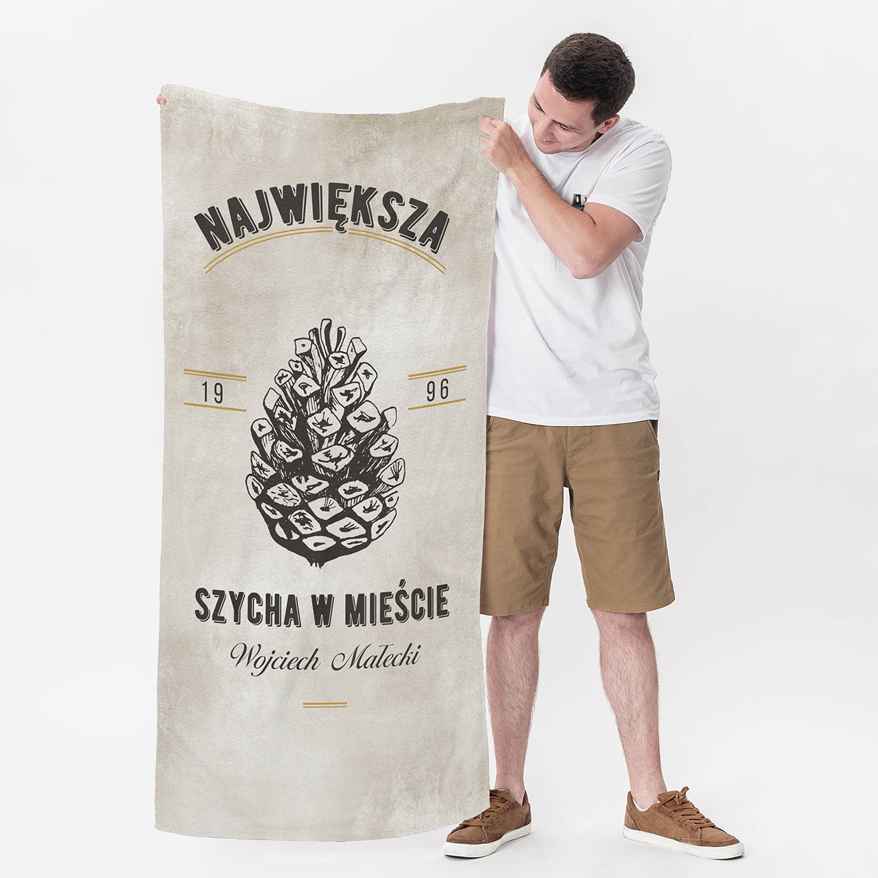 Personalizowany ręcznik dla faceta na urodziny prezent dla faceta ręcznik z nadrukiem