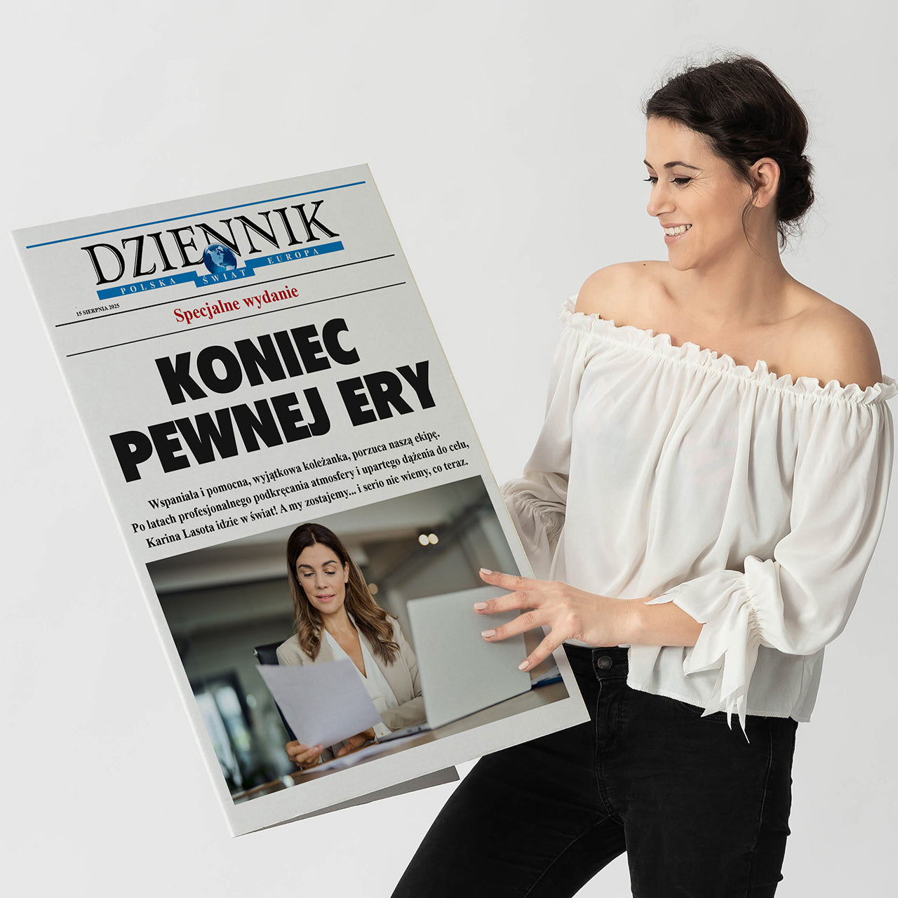Duża kartka ze zdjęciem - prezent na odejście z pracy upominek na odejście z pracy kartka personalizowana