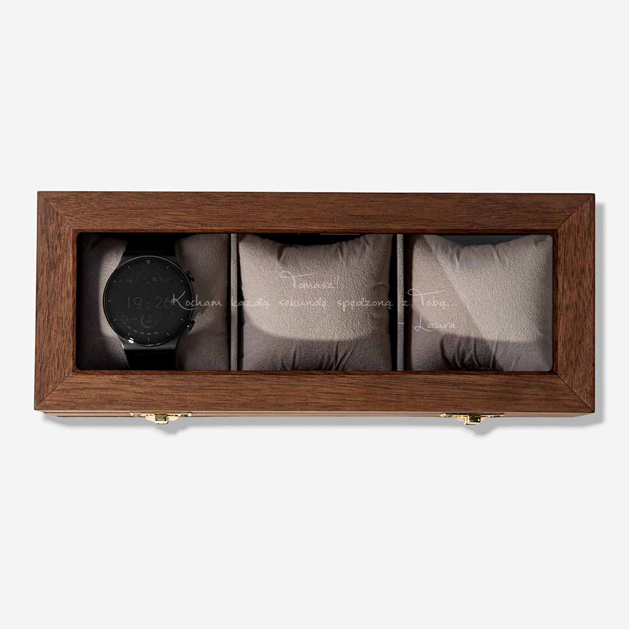 Personalizowane pudełko na zegarki - romantyczny prezent dla męża