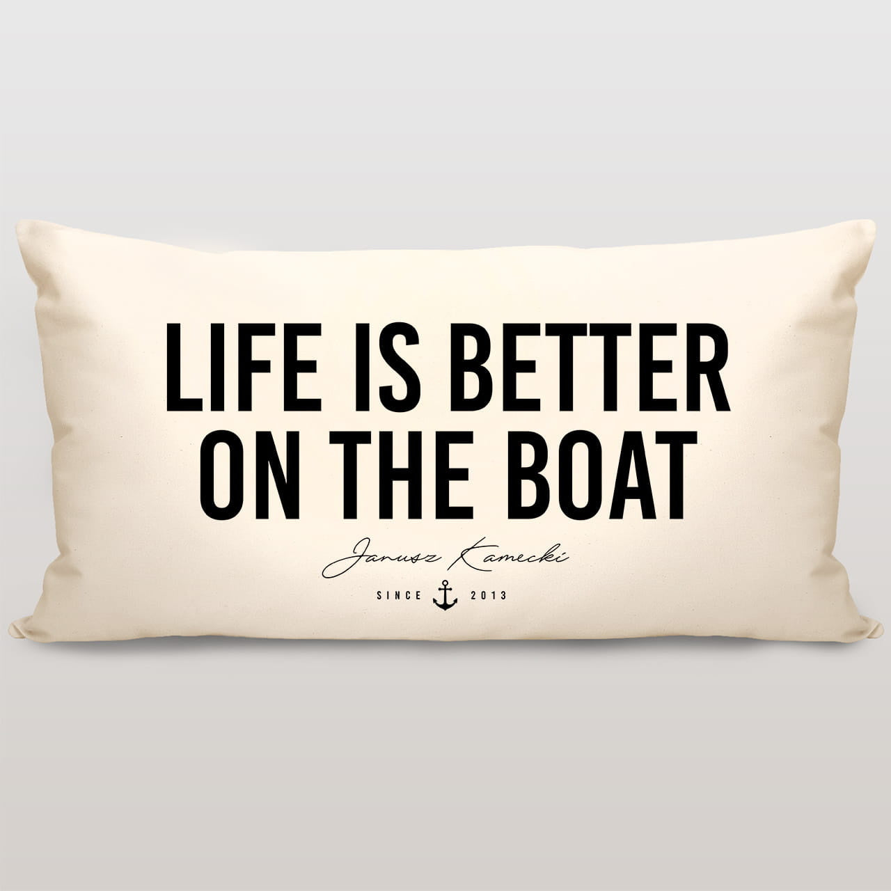 Poduszka personalizowana Life is better on the boat - prezent dla żeglarza