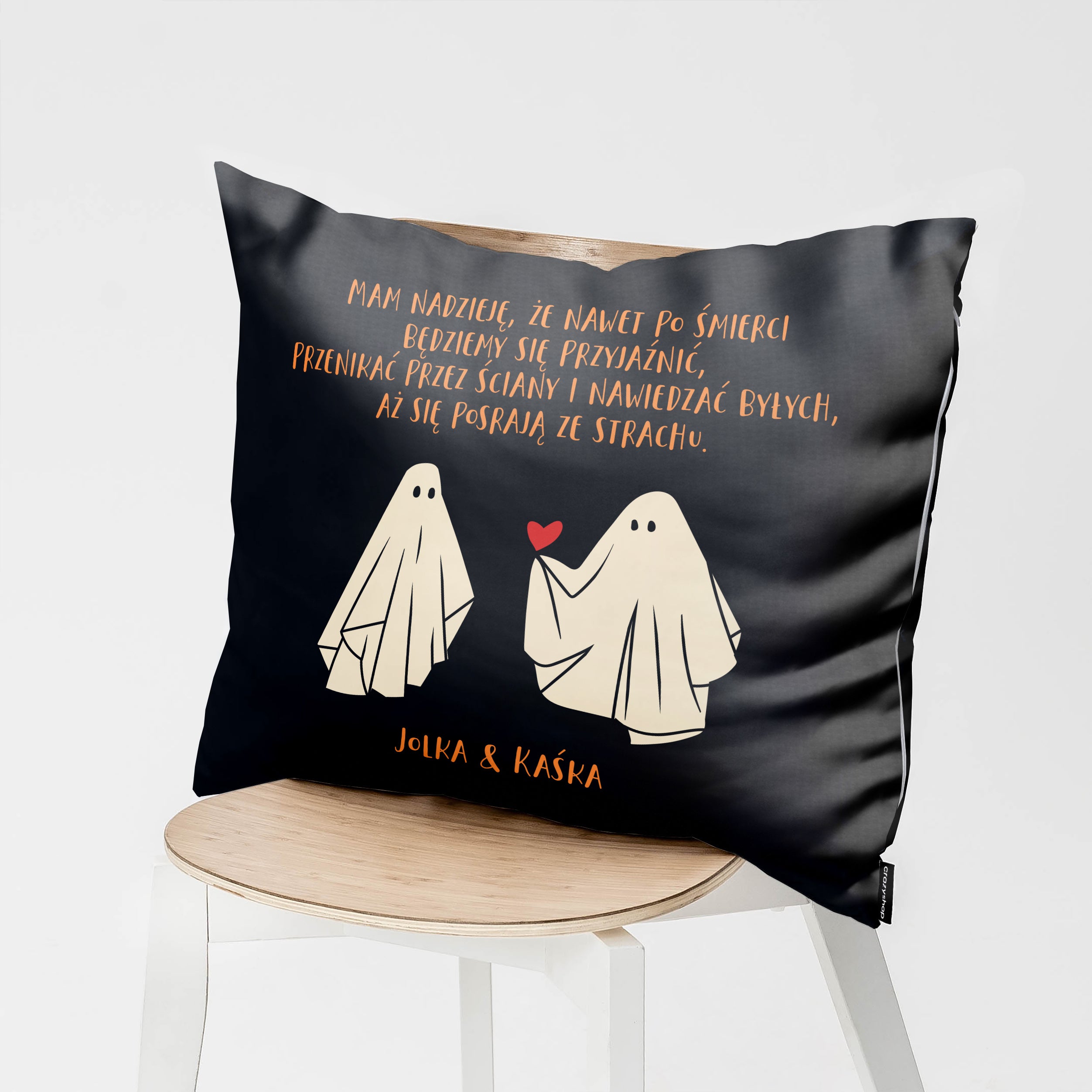 Personalizowana poduszka dla przyjaciółki na Halloween prezent dla przyjaciółki śmieszna poduszka 