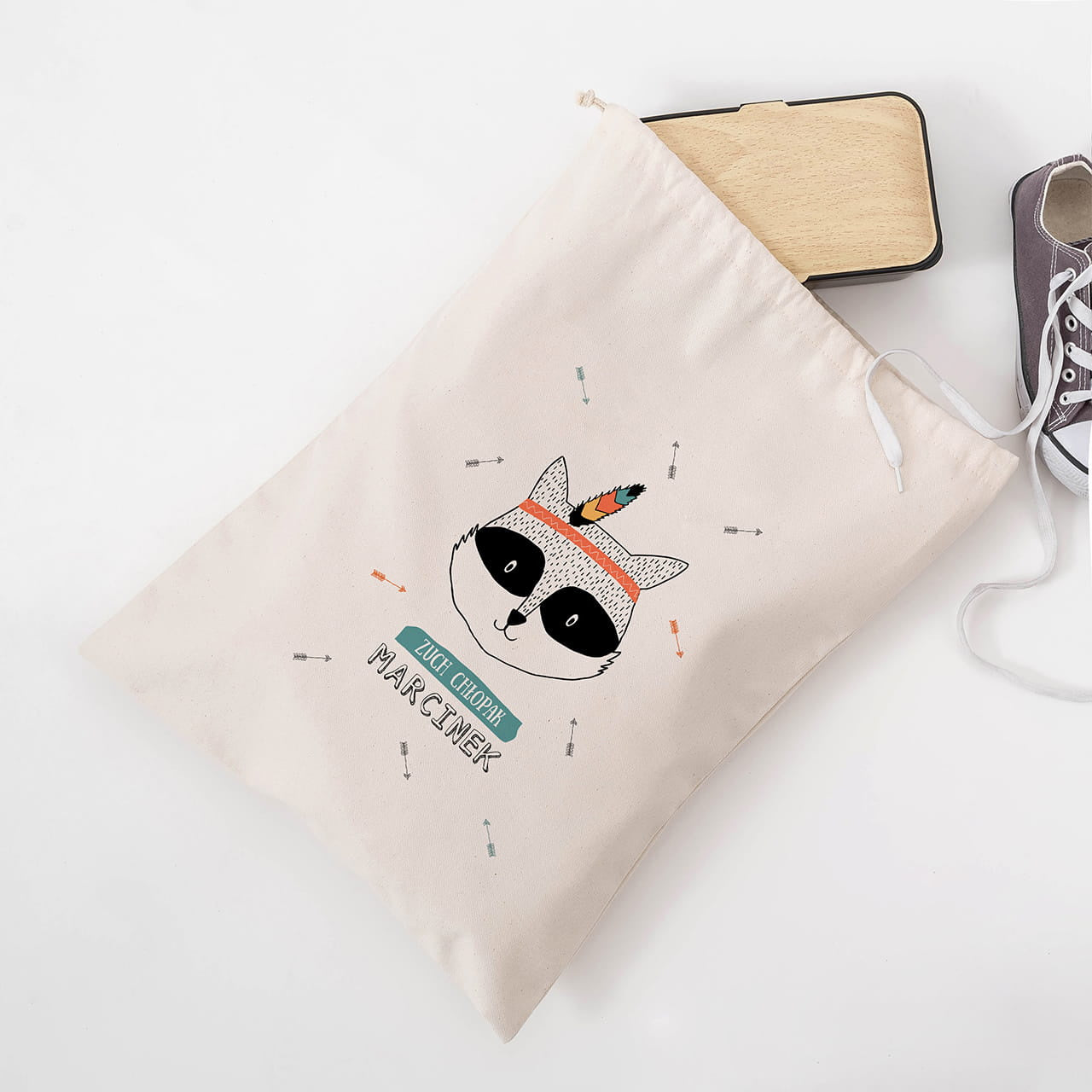 Personalizowany worek do kapci - upominek dla chłopca