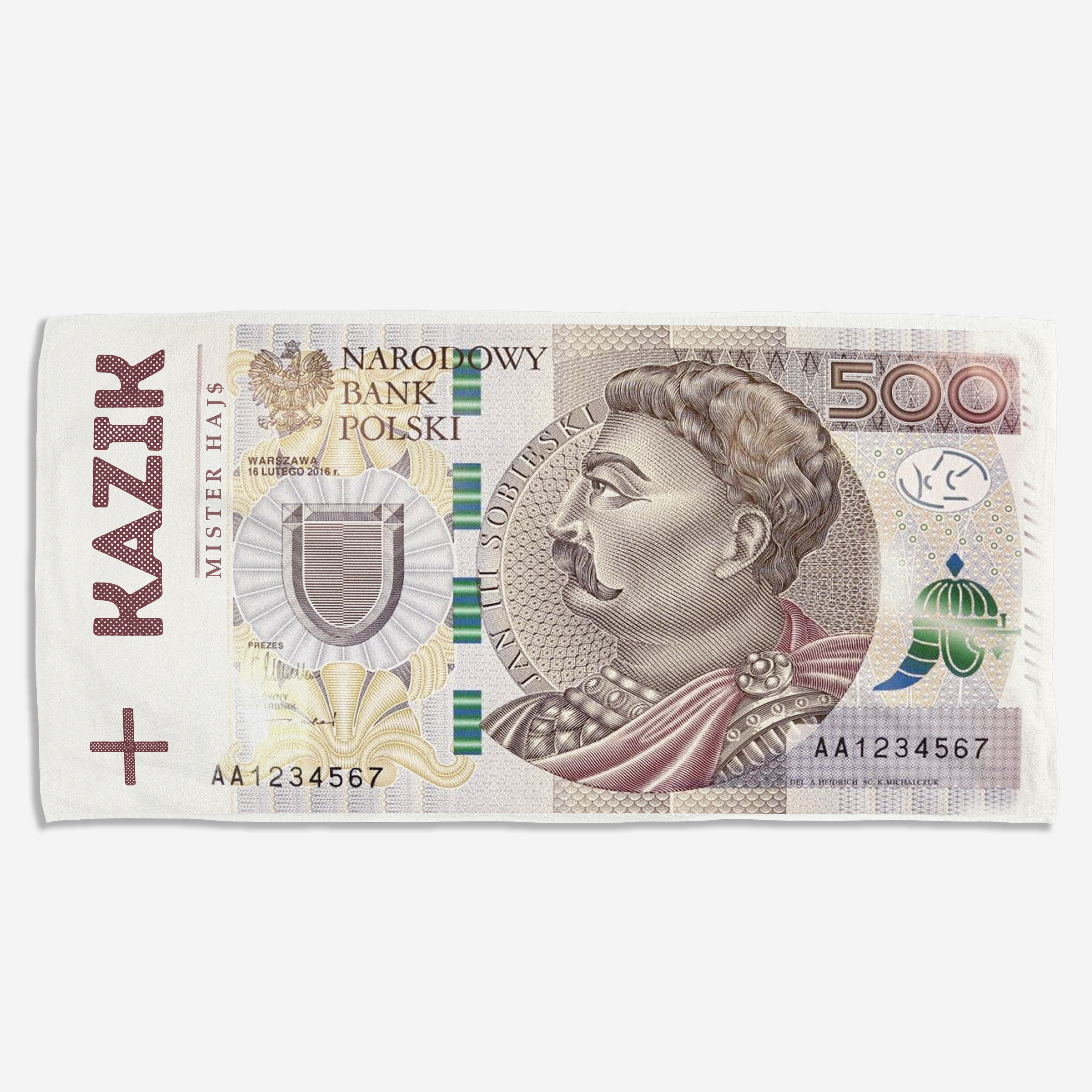 Ręcznik banknot z imieniem - prezent dla chłopaka