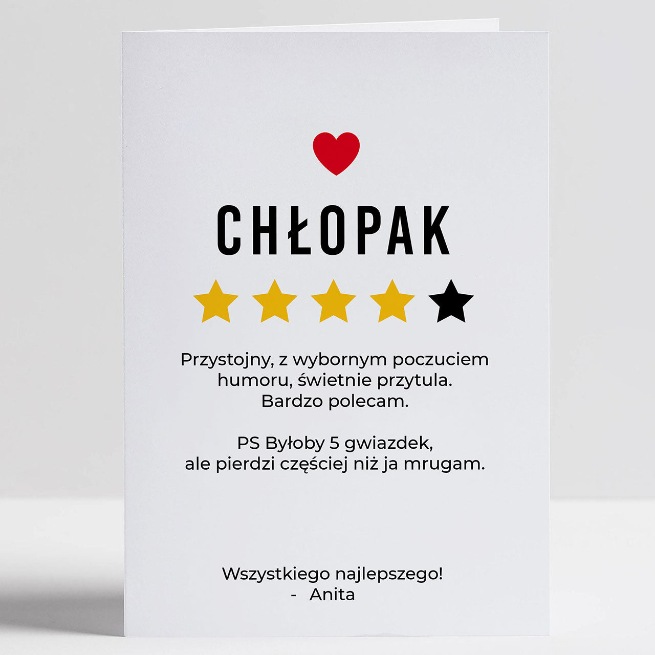 Personalizowana kartka na Dzień Chłopaka