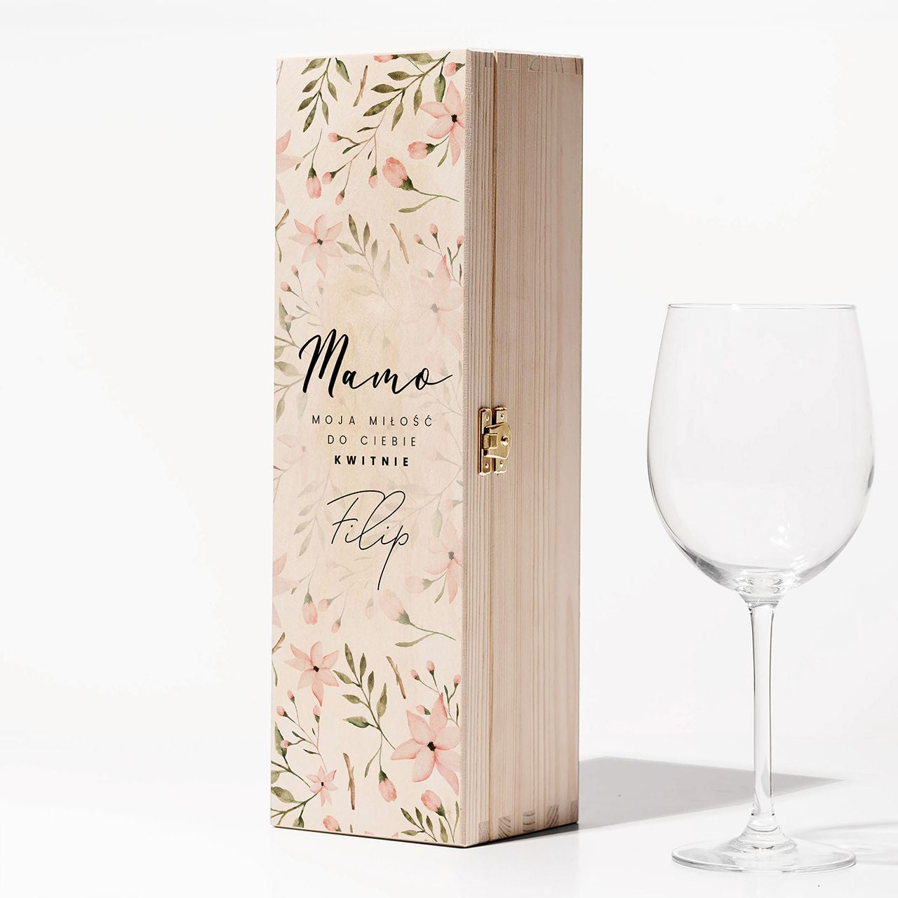 Personalizowana skrzynka na wino dla mamy - prezent na Dzień Mamy prezent dla mamy