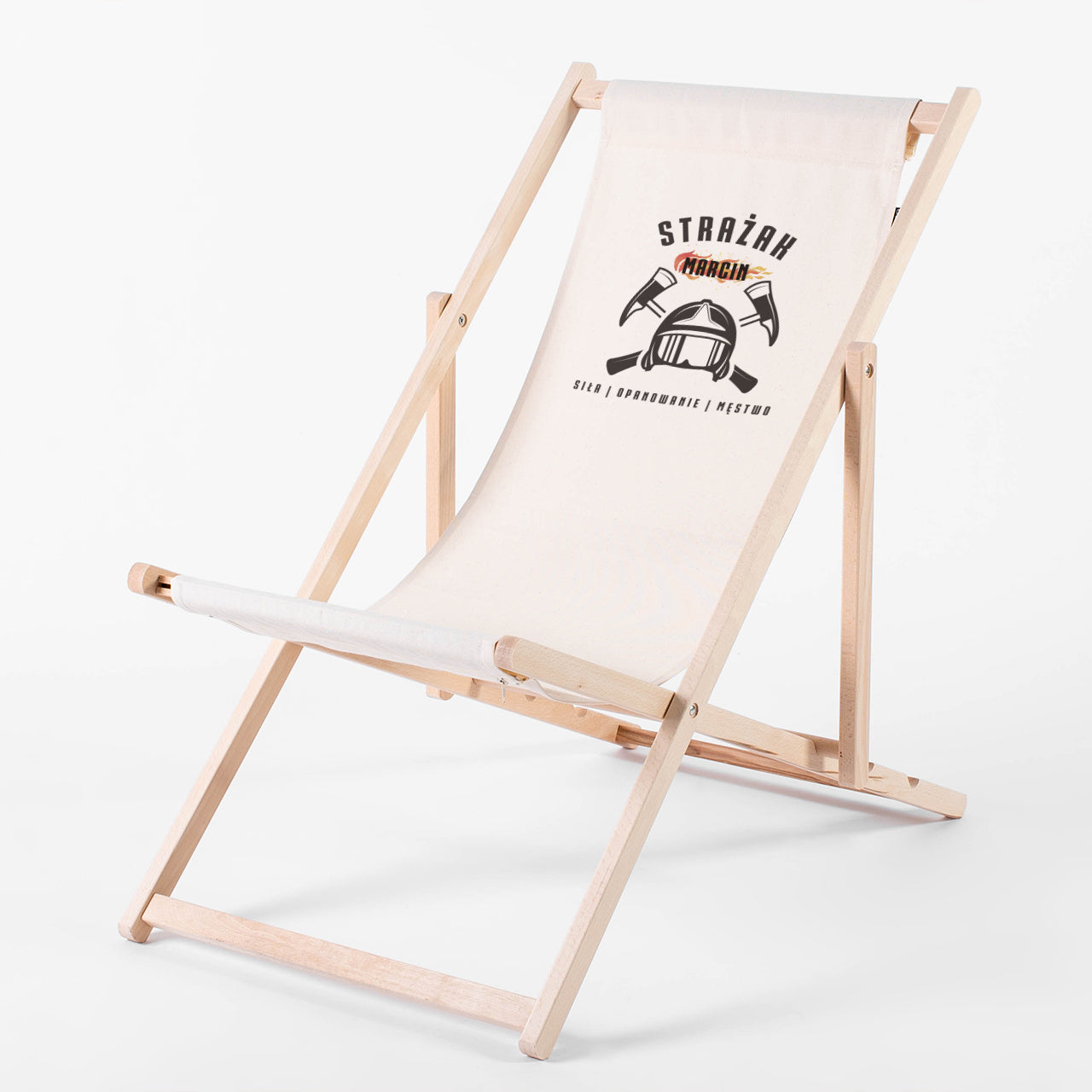 Leżak do ogrodu - prezent dla strażaka leżak personalizowany prezent do ogrodu leżak z nadrukiem