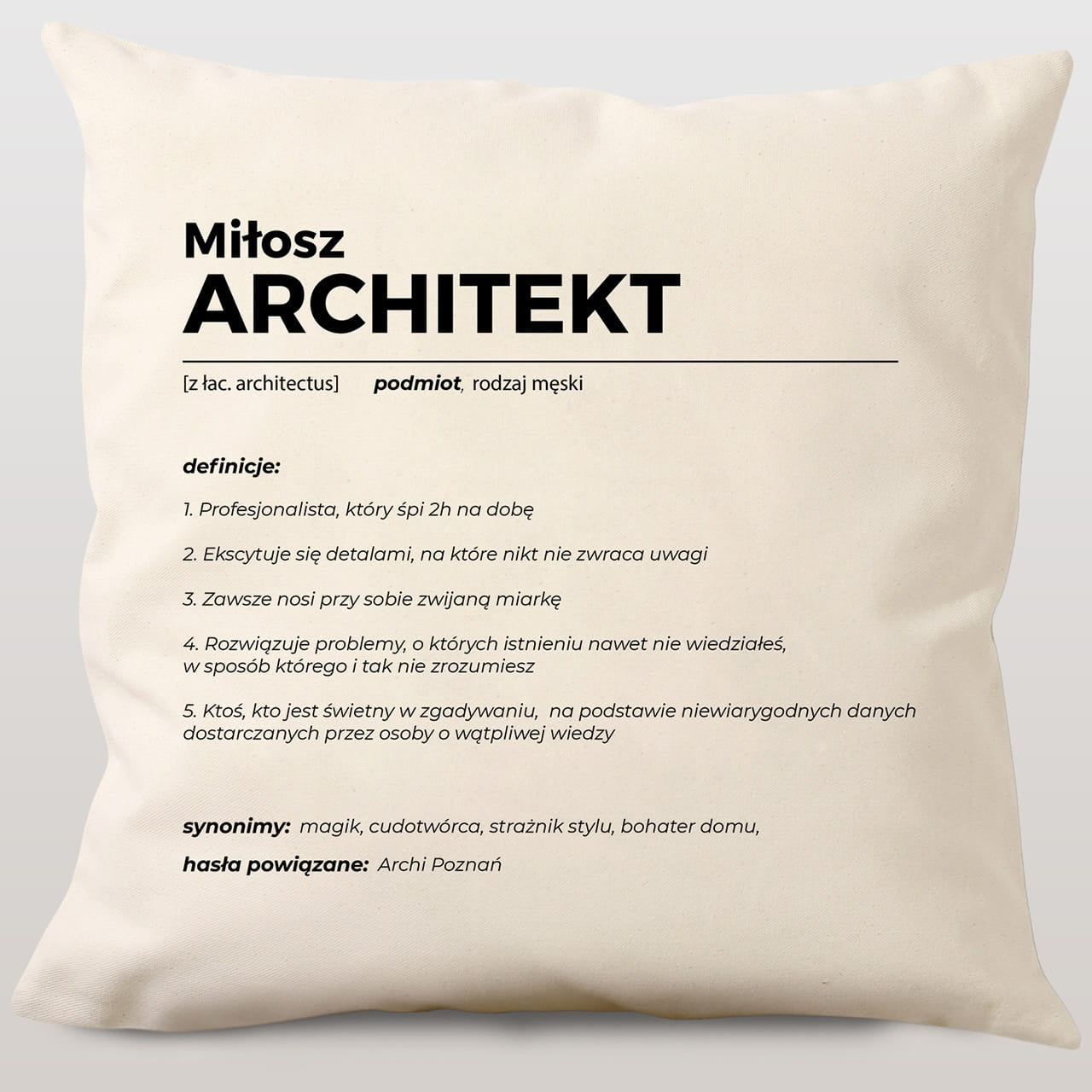 Poduszka dla architekta personalizowana poduszka prezent dla architekta prezent dla inżyniera