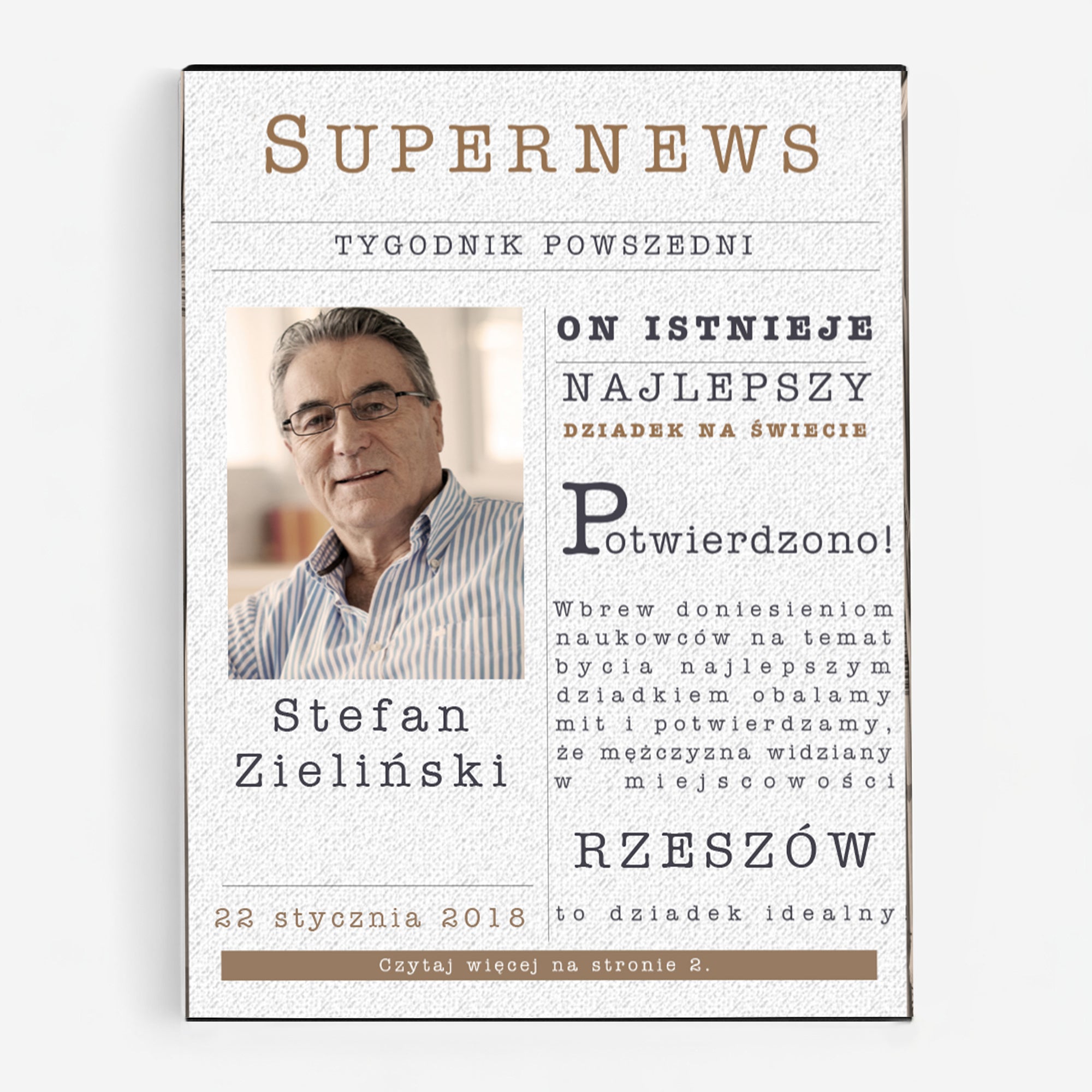 Personalizowane praliny - Supernews - upominek na Dzień Dziadka