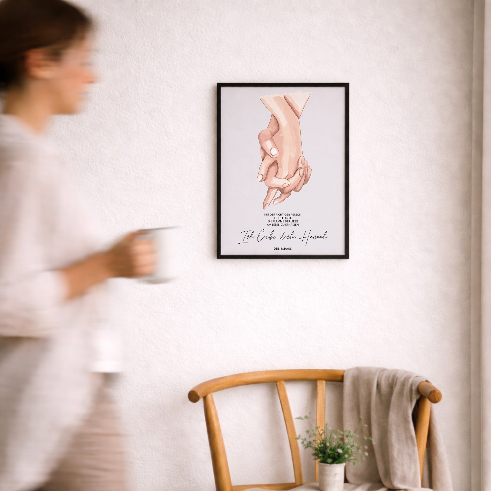 Personalisiertes Poster HÄNDE zum Jahrestag für sie