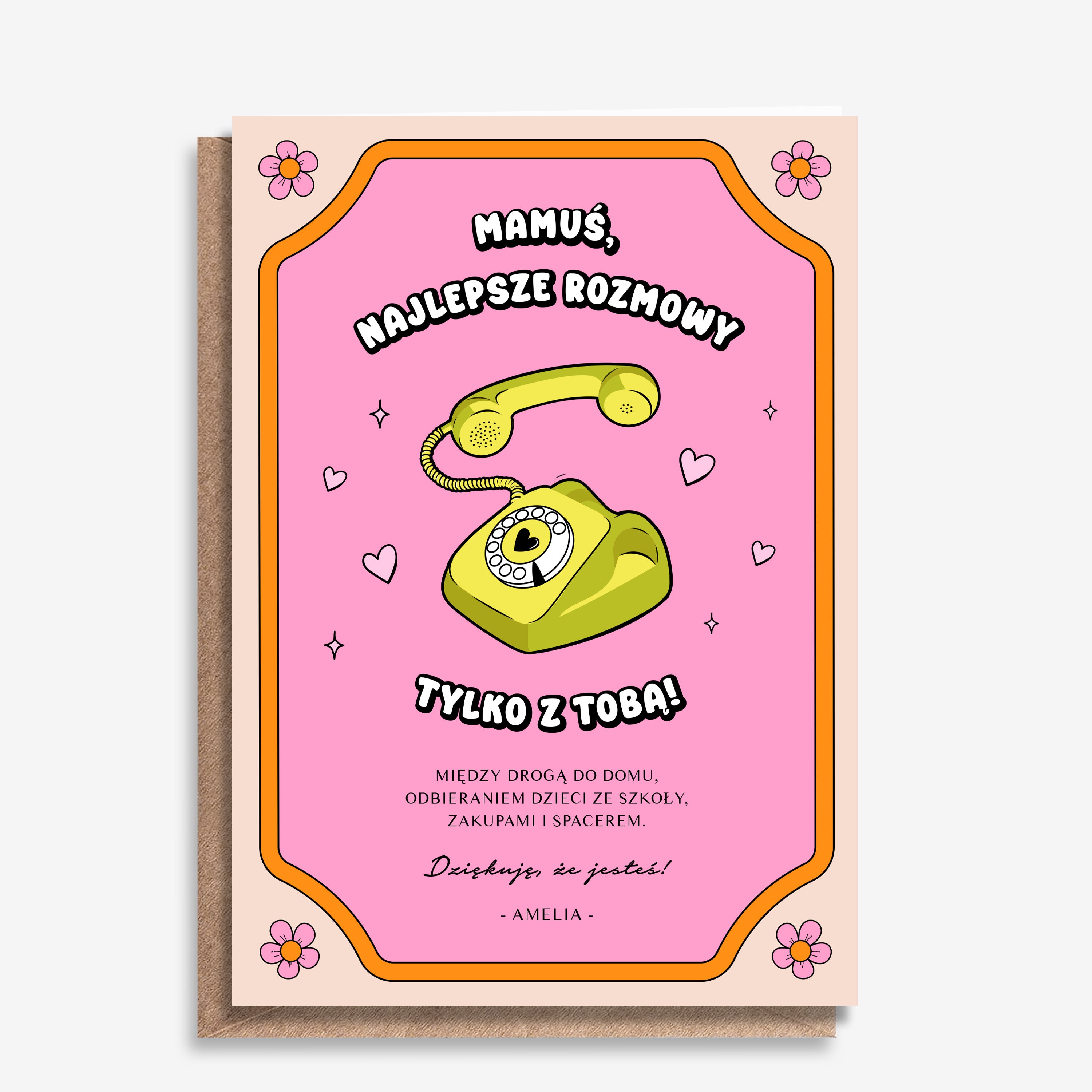 Kartka dla mamy - najlepsze rozmowy kartka personalizowana dla mamy upominek dla mamy prezent dla mamy