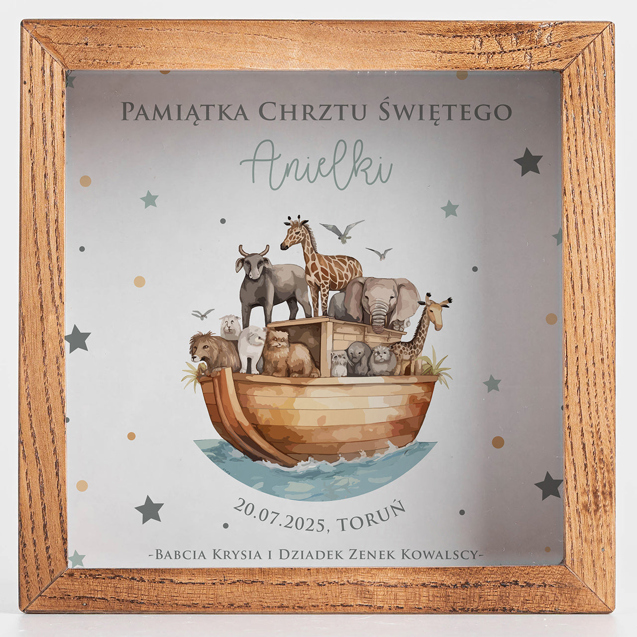 Personalizowana skarbonka - Pamiątka Chrztu Świętego skarbonka na chrzest prezent z okazji Chrztu Świętego