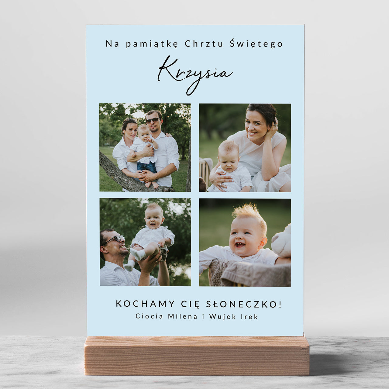 Personalizowana statuetka na Chrzest dla chłopca prezent na chrzest dla chłopca pamiątka chrztu świętego