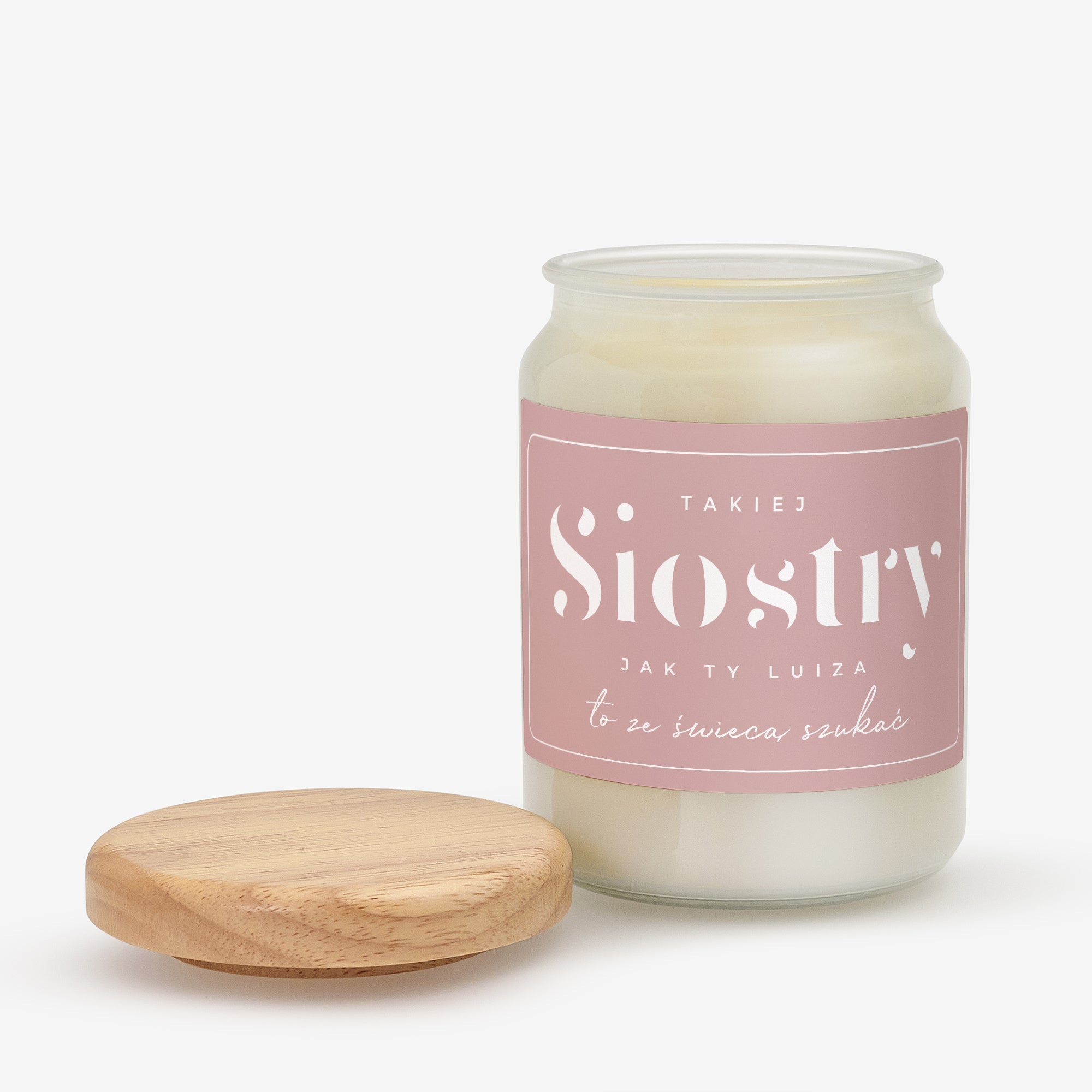 Personalizowana świeca sojowa dla siostry