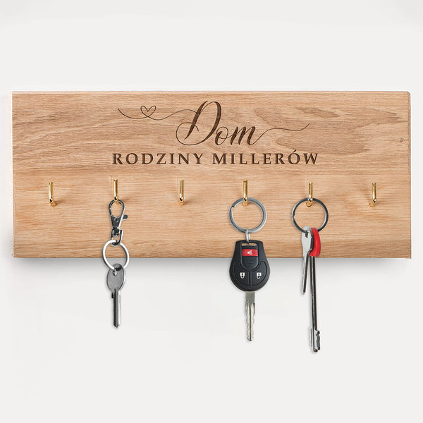 Wieszak grawerowany na klucze - prezent dla rodziny
