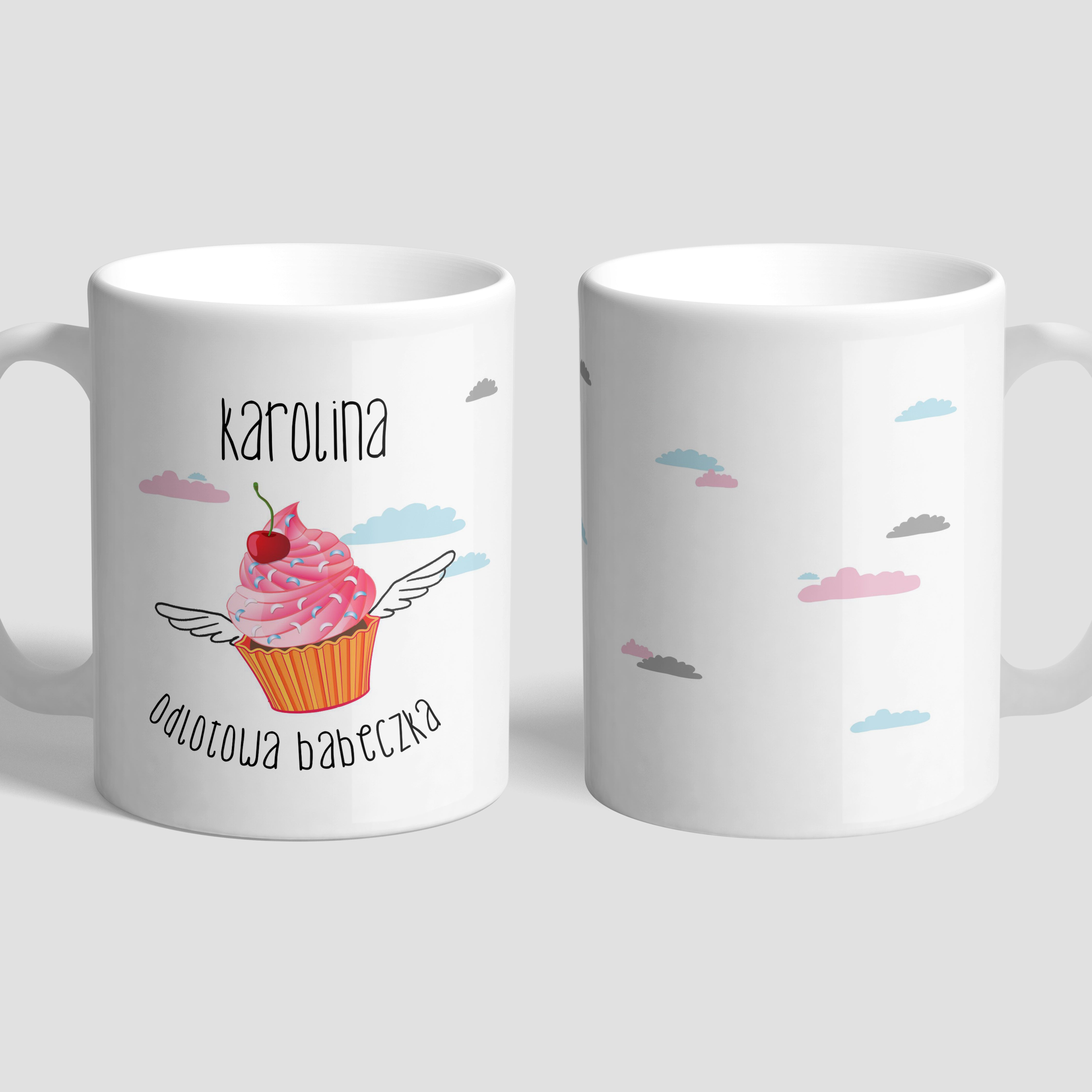 Personalizowany kubek - Skrzydlata Babeczka - upominek dla dziewczyny prezent dla dziewczyny kubek personalizowany kubek z nadrukiem