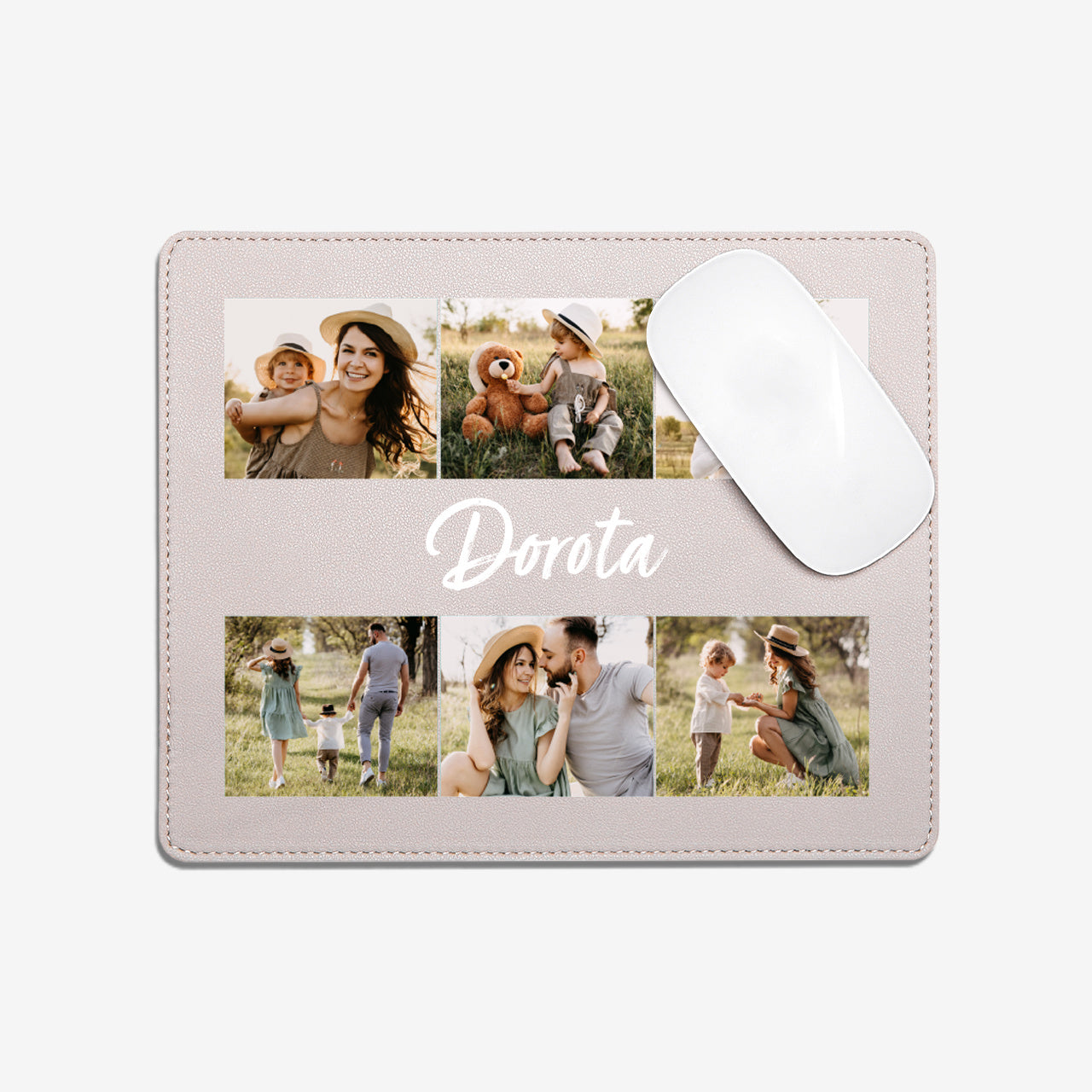 Podkładka ze zdjęciami beżowa - prezent do biura dla bliskiej osoby