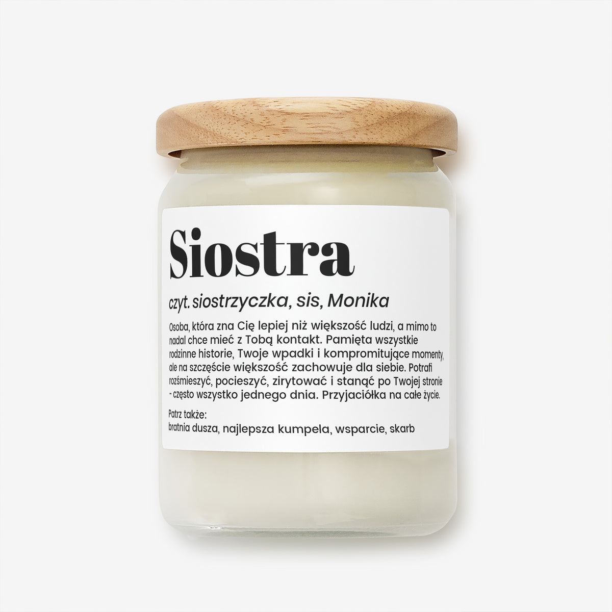 Świeca dla siostry - śmieszny prezent dla siostry