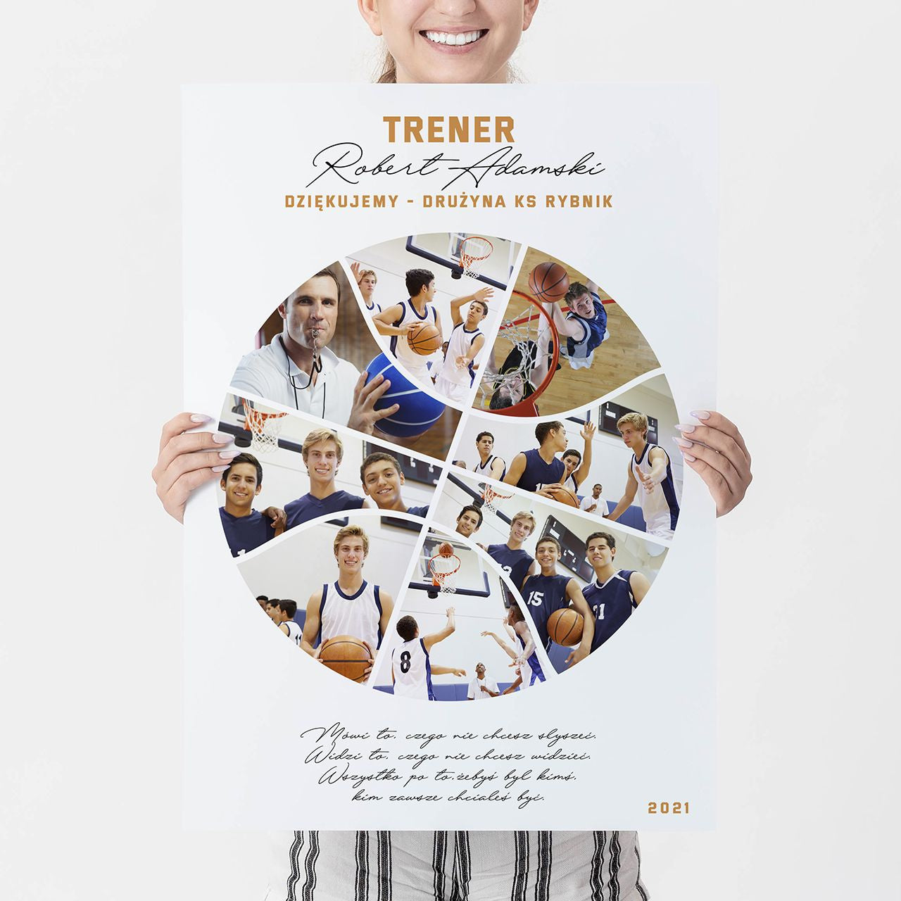 Personalizowany fotoplakat XXL - prezent dla trenera koszykówki
