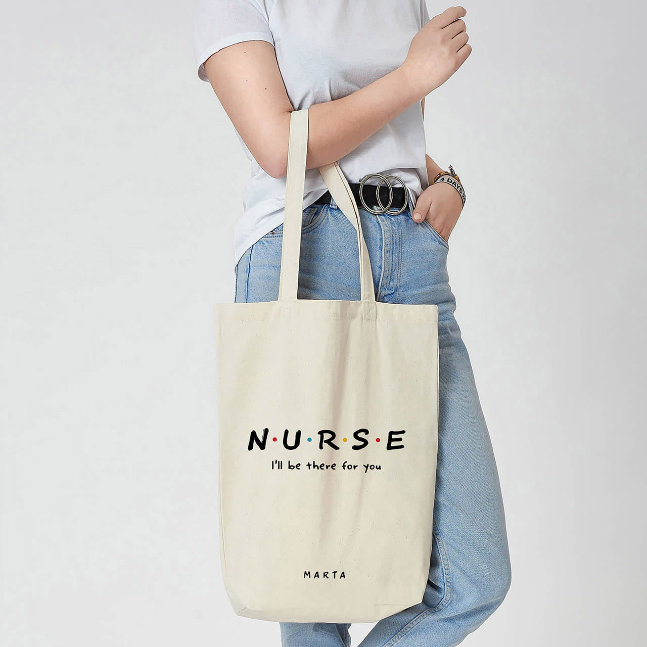 Personalizowana torba dla pielęgniarki prezent dla pielęgniarki bawełniana torba torba personalizowana