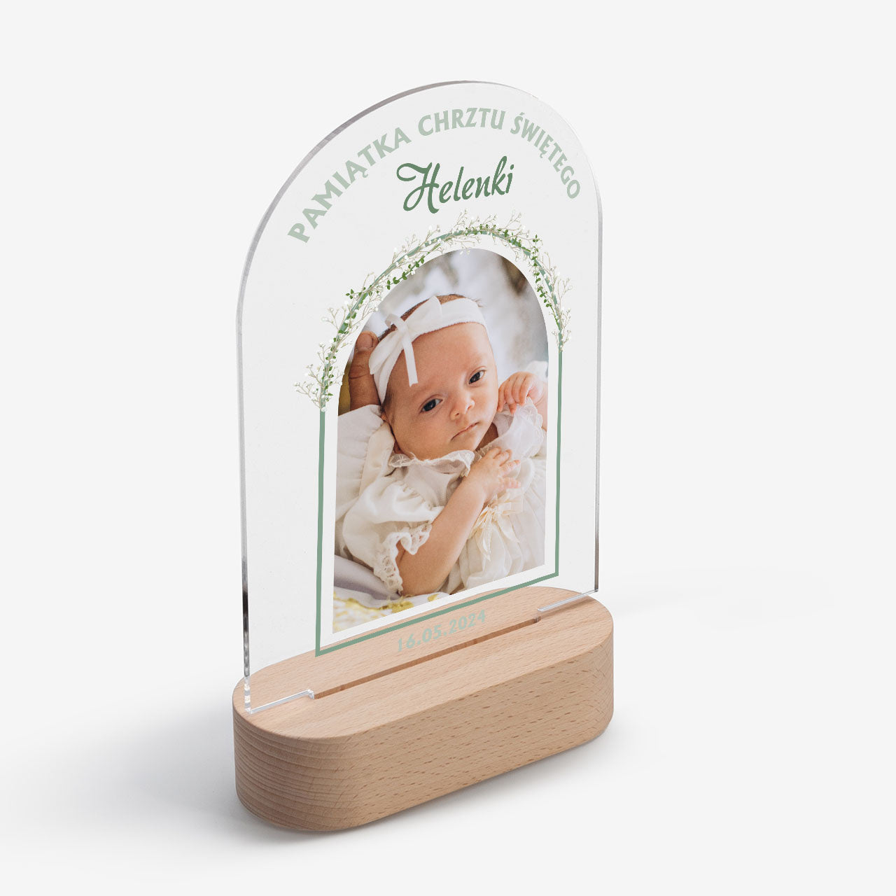 Podświetlana statuetka led - pamiątka z okazji Chrztu Świętego