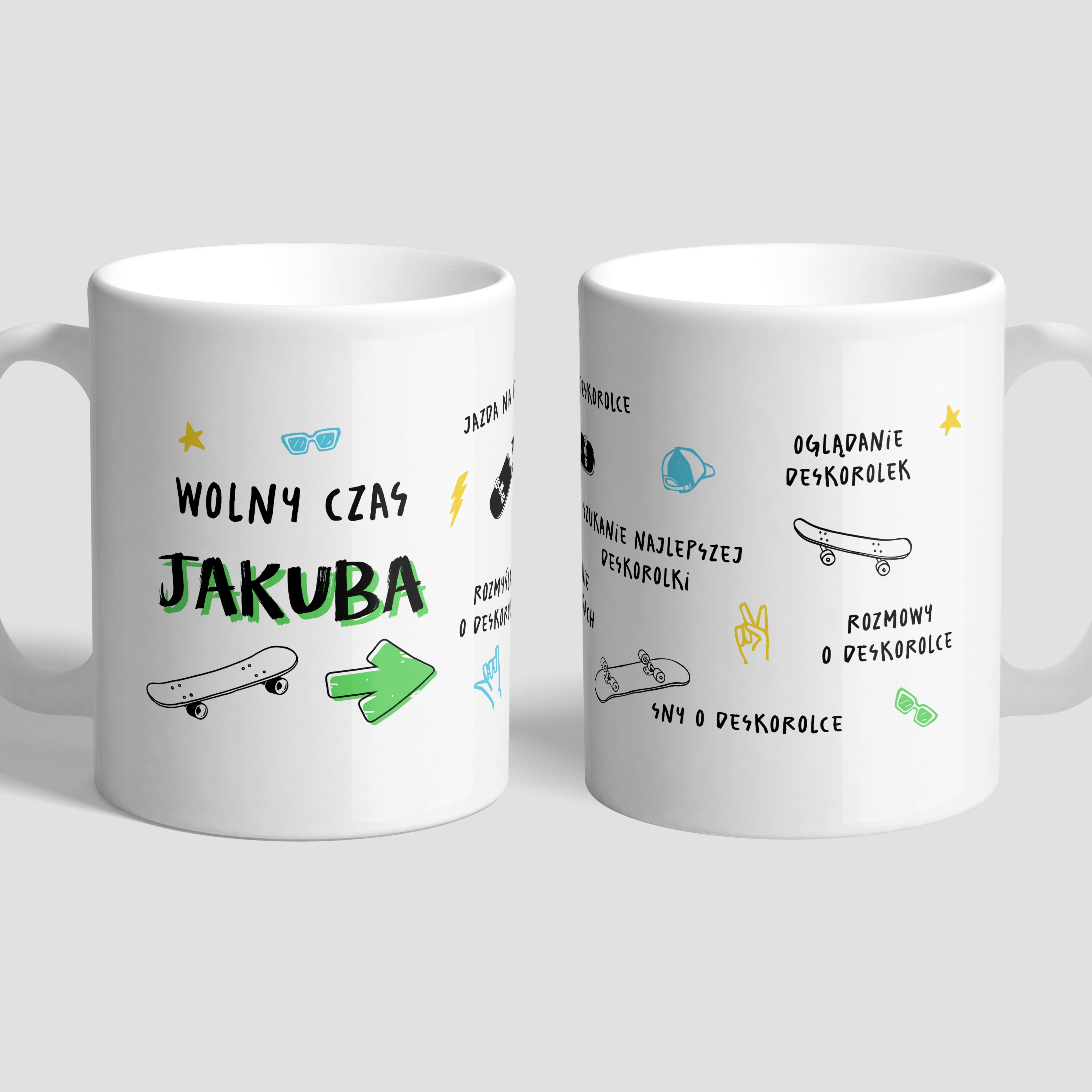 Kubek z personalizacją - Czas Wolny - prezent dla skatera