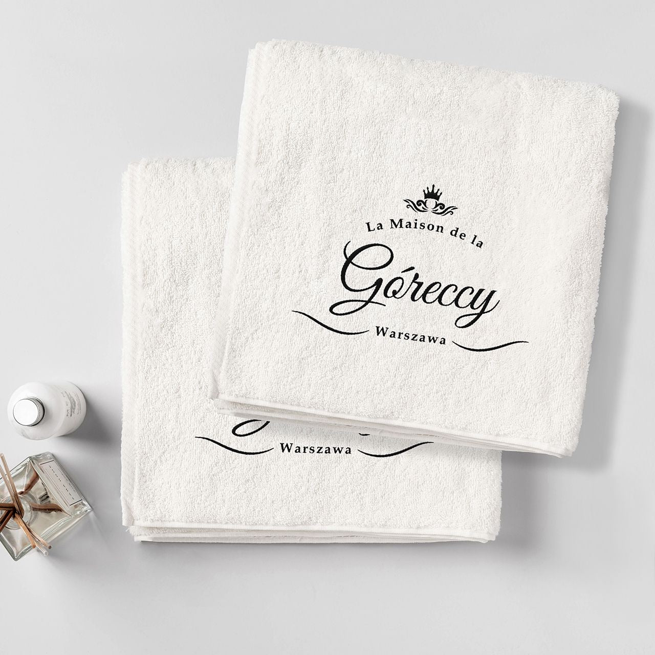 Personalizowane ręczniki dla pary prezent dla pary komplet ręczników ręczniki z haftem ręczniki personalizowane