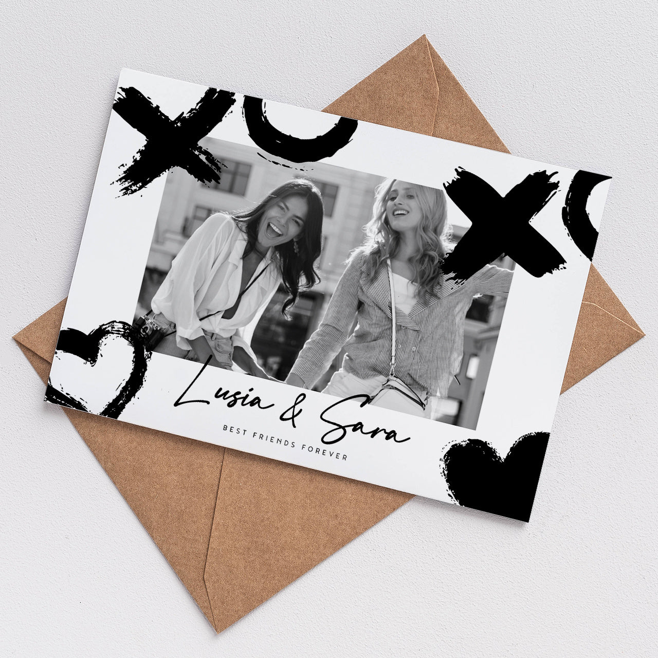 Kartka walentynkowa dla bff ze zdjęciem