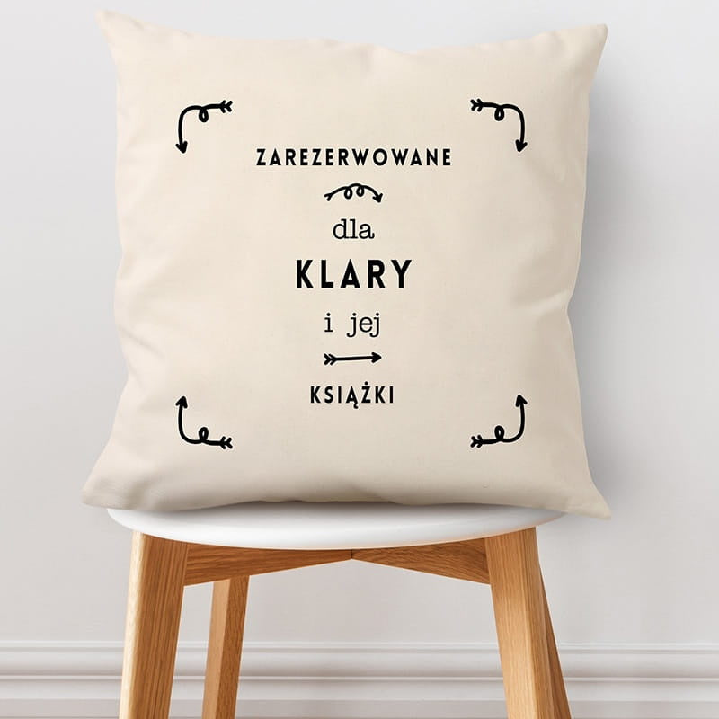 Poduszka dla książkary personalizowana poduszka prezent dla książkary prezent dla miłośnika książek
