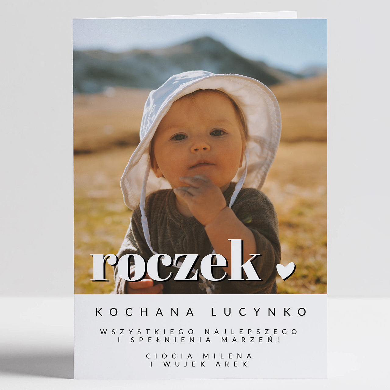 Kartka na roczek personalizowana - kartka ze zdjęciem