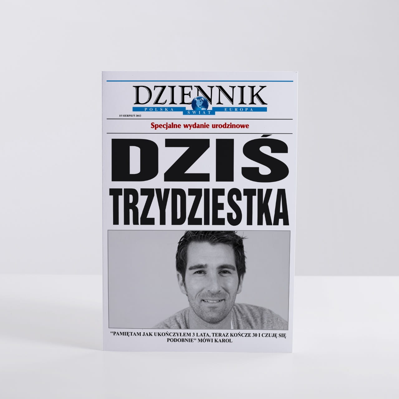 Kartka ze zdjęciem na 30 urodziny - Dziennik